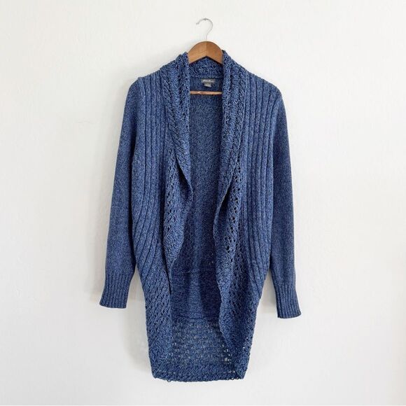 Eddie Bauer Open Cardigan Sweater Round Bottom Shawl Collar Multi Knit Size XL - Picture 3 of 8